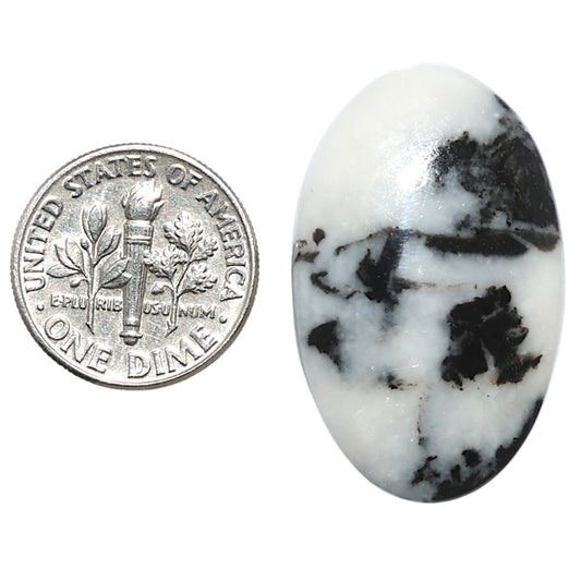 Black Zebra Jasper 1.97x31.7x5.4 mm Oval Shape Polished Gemstone LS75-08193