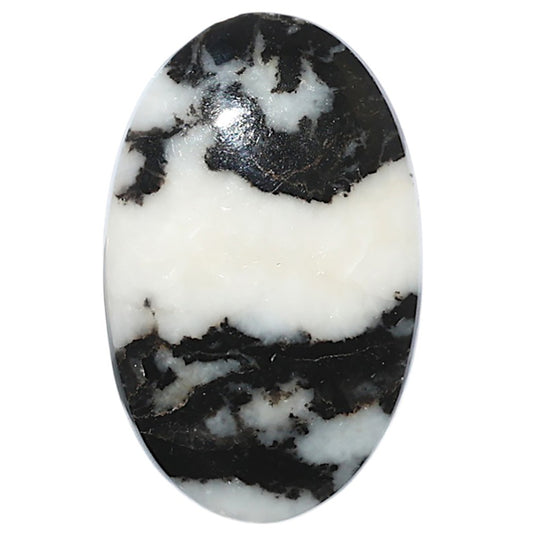 Black Zebra Jasper 19.6x31.4x5 mm Oval Shape Polished Gemstone LS75-08194