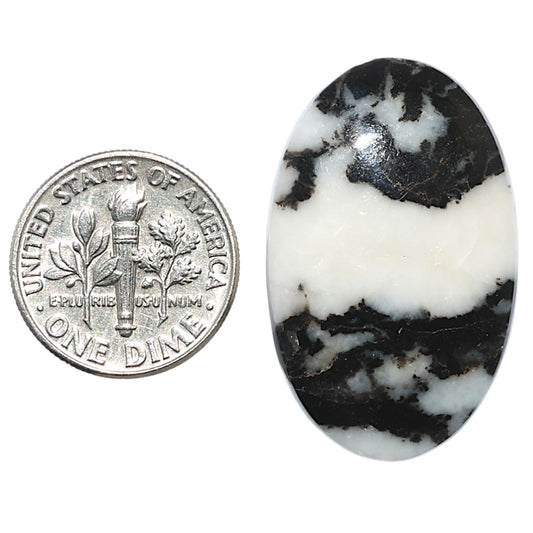 Black Zebra Jasper 19.6x31.4x5 mm Oval Shape Polished Gemstone LS75-08194