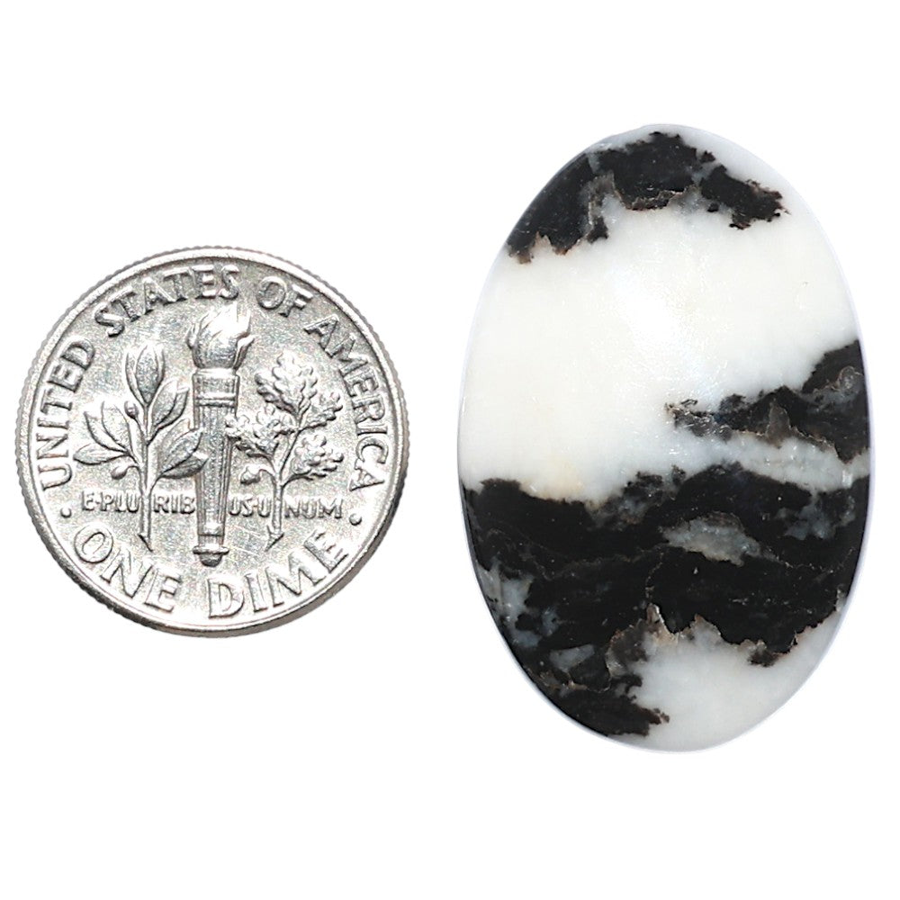 Black Zebra Jasper 19x28.7x5.3 mm Oval Shape Polished Gemstone LS75-08195
