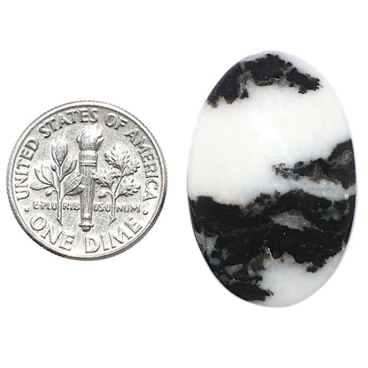 Black Zebra Jasper 19x28.7x5.3 mm Oval Shape Polished Gemstone LS75-08195