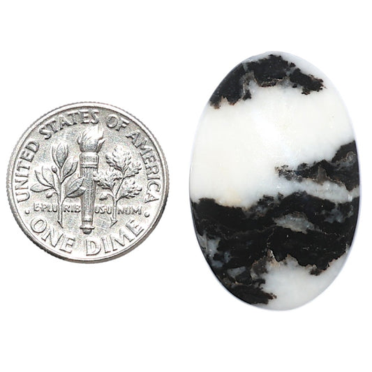 Black Zebra Jasper 19x28.7x5.3 mm Oval Shape Polished Gemstone LS75-08195