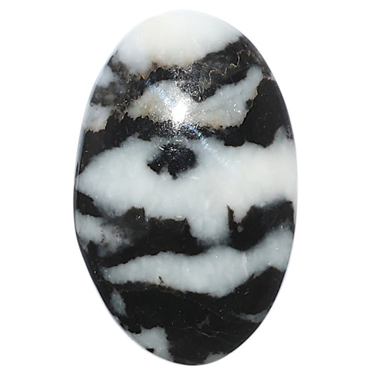 Black Zebra Jasper 19.8x31.5x5.5 mm Oval Shape Polished Gemstone LS75-08196