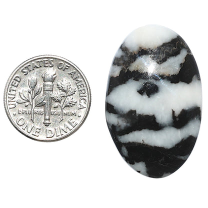 Black Zebra Jasper 19.8x31.5x5.5 mm Oval Shape Polished Gemstone LS75-08196