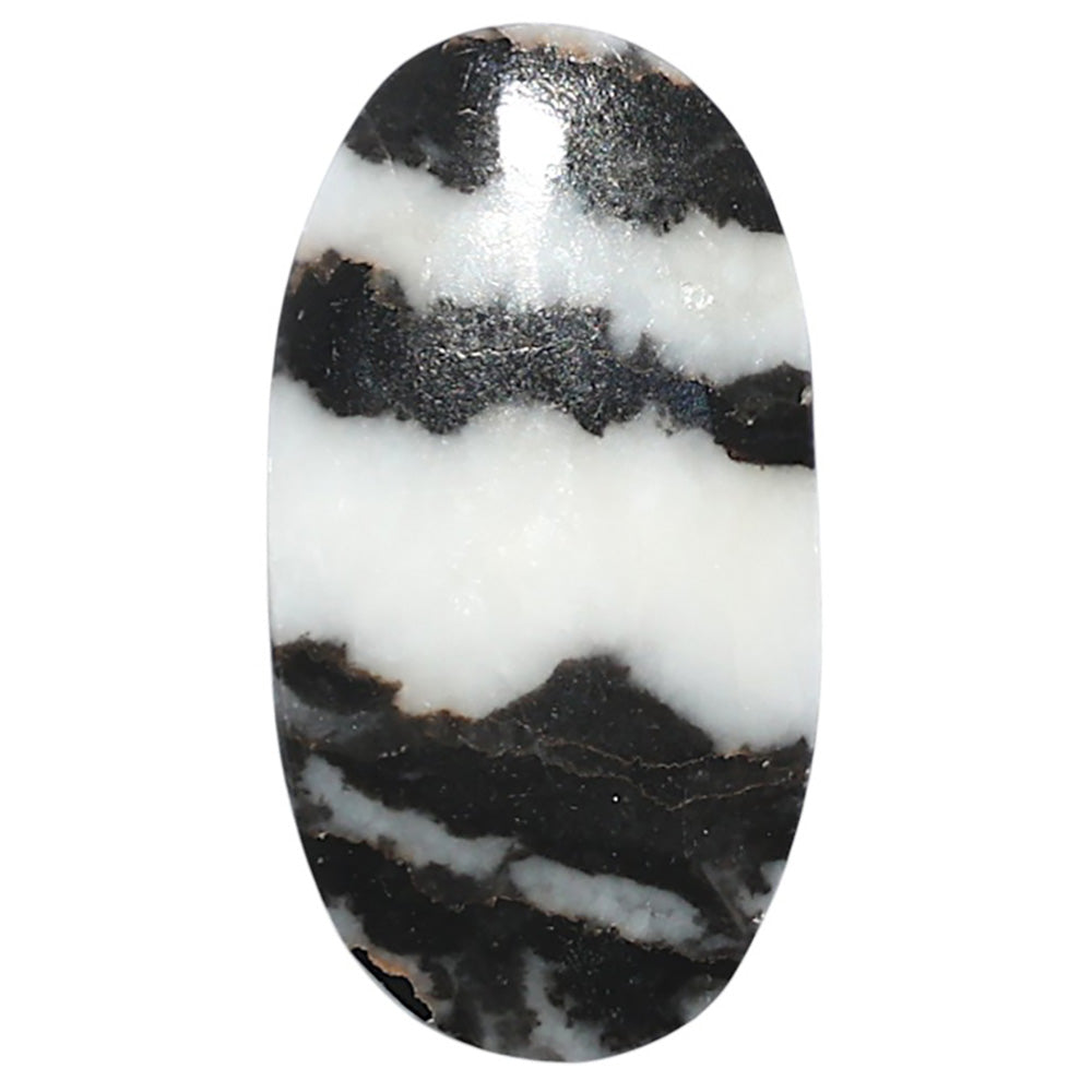 Black Zebra Jasper 15.5x29x3.5 mm Oval Shape Polished Gemstone LS75-08199