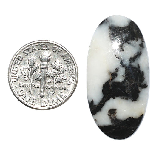Black Zebra Jasper 16x31.7x5 mm Oval Shape Polished Gemstone LS75-08200