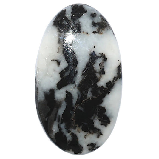 Black Zebra Jasper 18x31.35x5 mm Oval Shape Polished Gemstone LS75-08201