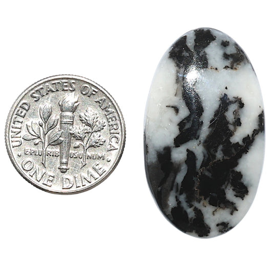 Black Zebra Jasper 18x31.35x5 mm Oval Shape Polished Gemstone LS75-08201