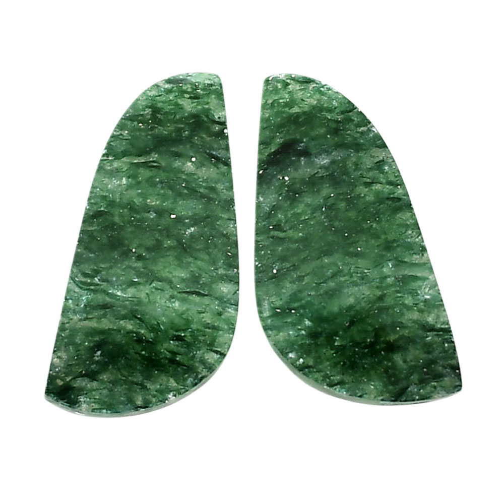 Green Aventurine Pair 12x25x4 mm Fancy Shape Polished Gemstone LS76-04764
