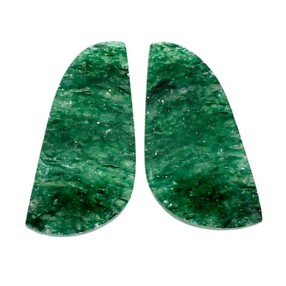 Green Aventurine Pair 12x25x4 mm Fancy Shape Polished Gemstone LS76-04764