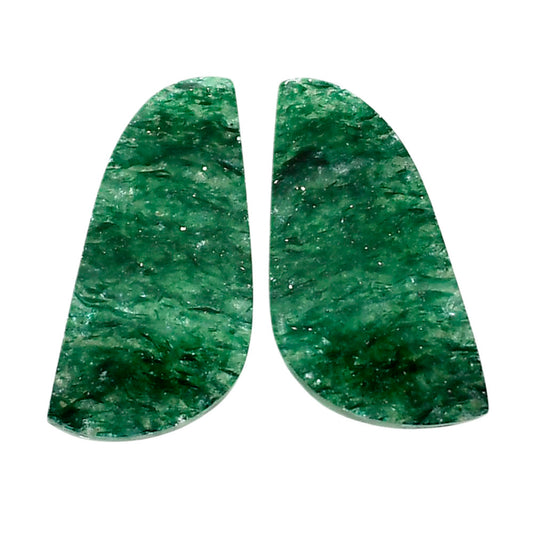Green Aventurine Pair 12x25x4 mm Fancy Shape Polished Gemstone LS76-04764