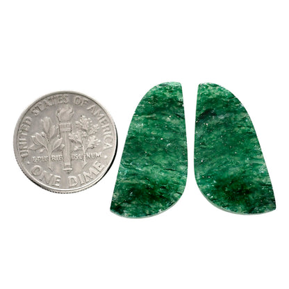 Green Aventurine Pair 12x25x4 mm Fancy Shape Polished Gemstone LS76-04764