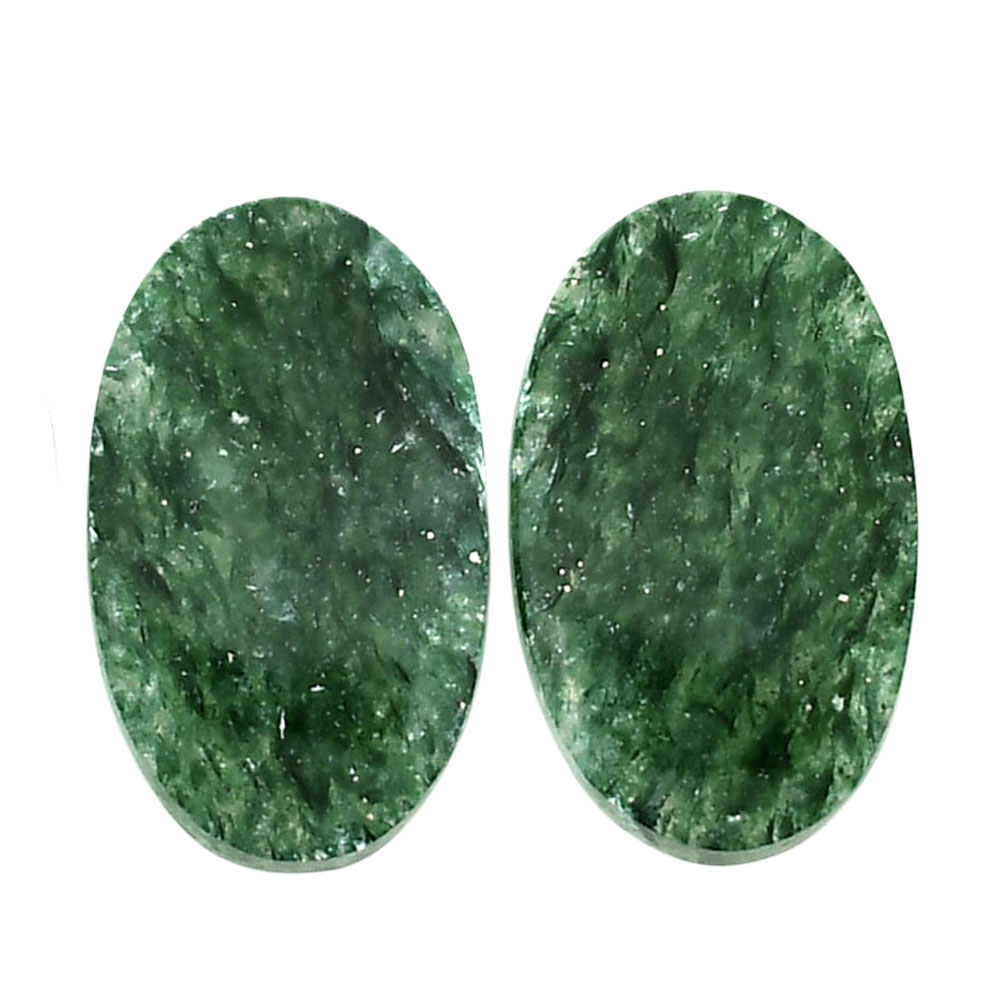 Green Aventurine Pair 13x21.6x4 mm Oval Shape Polished Gemstone LS76-04766