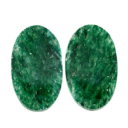 Green Aventurine Pair 13x21.6x4 mm Oval Shape Polished Gemstone LS76-04766
