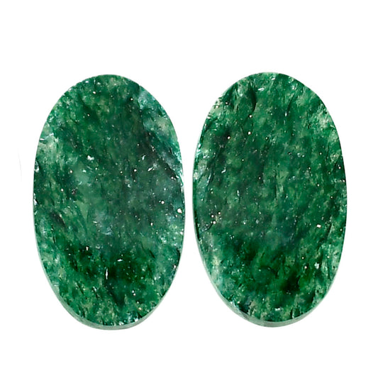 Green Aventurine Pair 13x21.6x4 mm Oval Shape Polished Gemstone LS76-04766