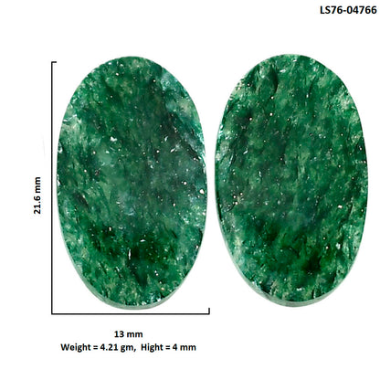 Green Aventurine Pair 13x21.6x4 mm Oval Shape Polished Gemstone LS76-04766