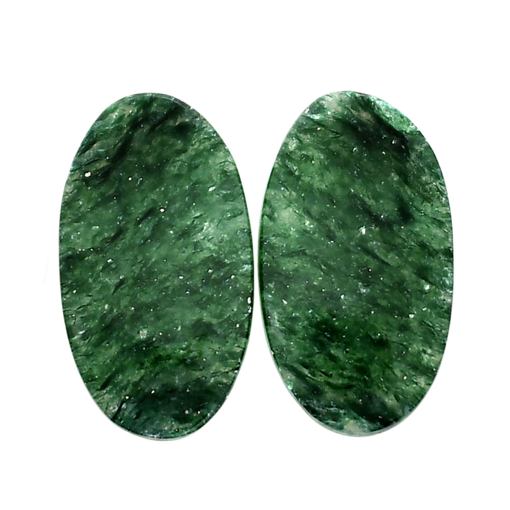 Green Aventurine Pair 13.6x24.2x4 mm Oval Shape Polished Gemstone LS76-04767