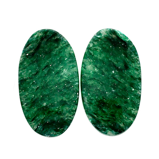 Green Aventurine Pair 13.6x24.2x4 mm Oval Shape Polished Gemstone LS76-04767