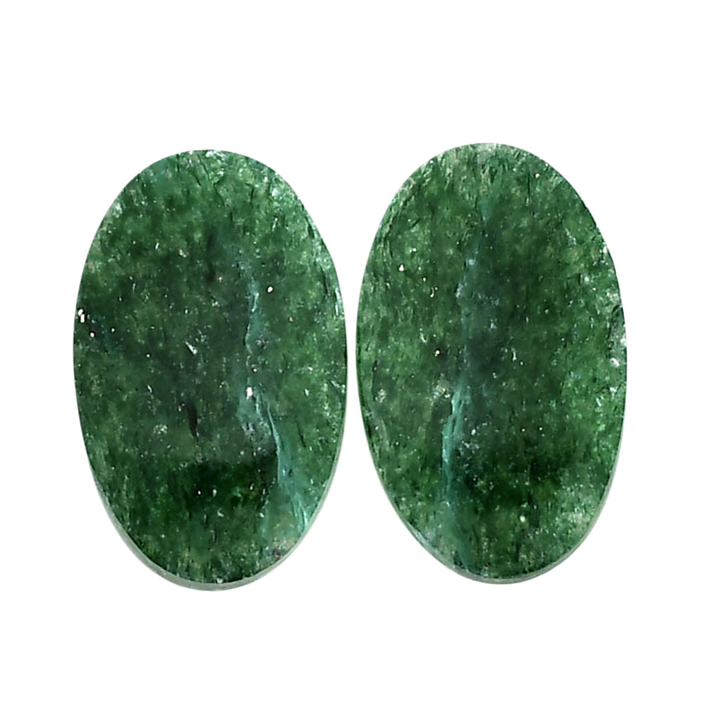 Green Aventurine Pair 13.5x21.75x3.7 mm Oval Shape Polished Gemstone LS76-04768