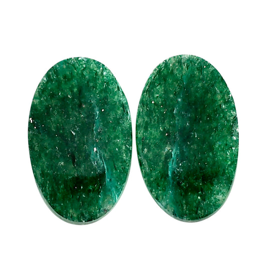 Green Aventurine Pair 13.5x21.75x3.7 mm Oval Shape Polished Gemstone LS76-04768