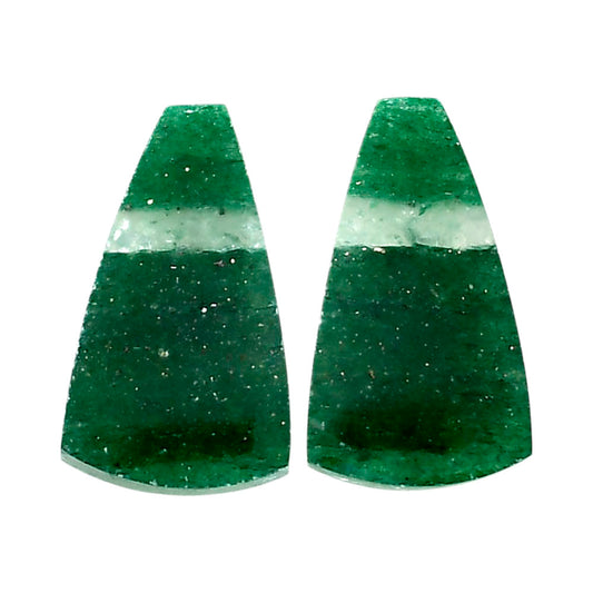 Green Aventurine Pair 11.8x20.2x4 mm Fancy Shape Polished Gemstone LS76-04769