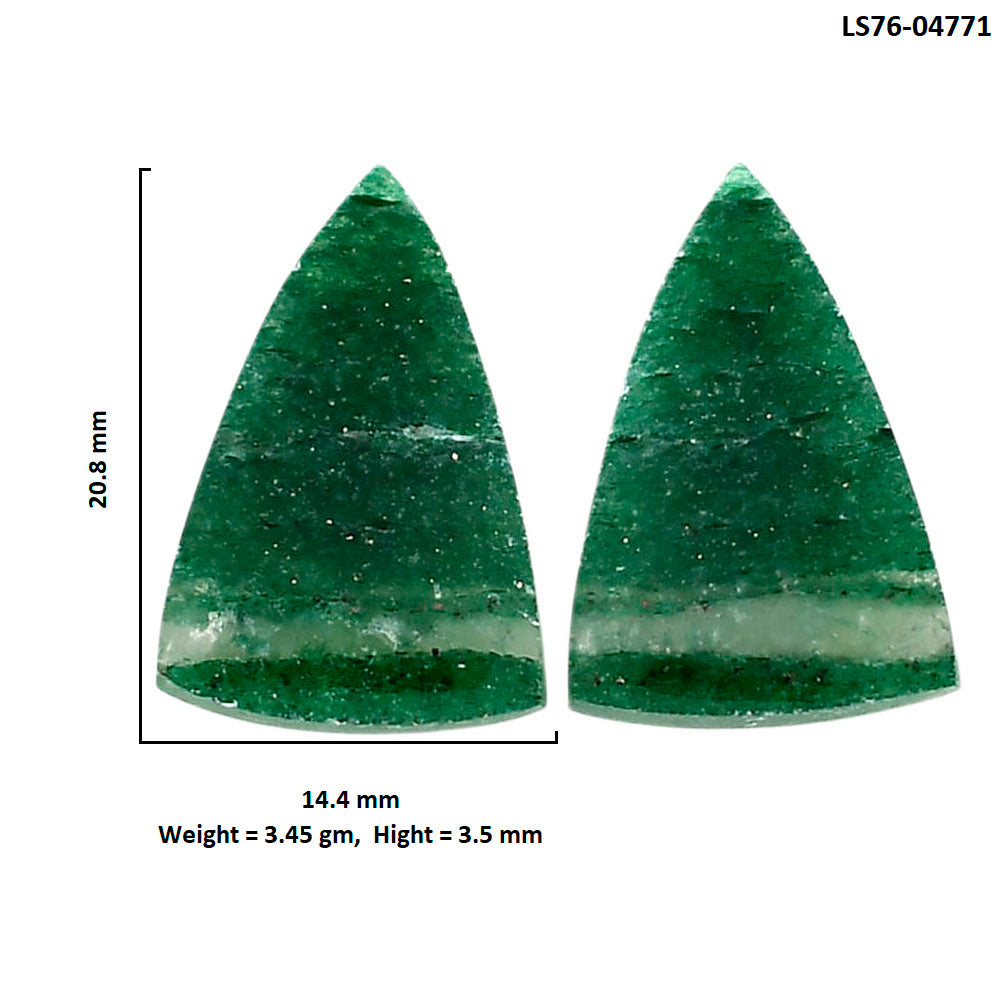 Green Aventurine Pair 14.4x20.8x3.5 mm Fancy Shape Polished Gemstone LS76-04771