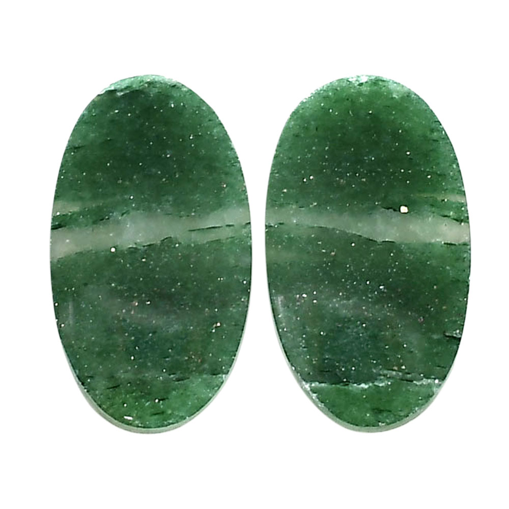 Green Aventurine Pair 12.4x21.7x4 mm Oval Shape Polished Gemstone LS76-04781