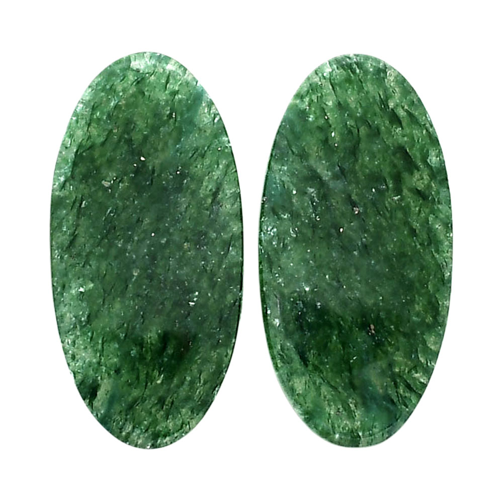 Green Aventurine Pair 12.9x26.1x4 mm Oval Shape Polished Gemstone LS76-04782