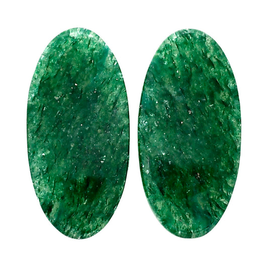 Green Aventurine Pair 12.9x26.1x4 mm Oval Shape Polished Gemstone LS76-04782