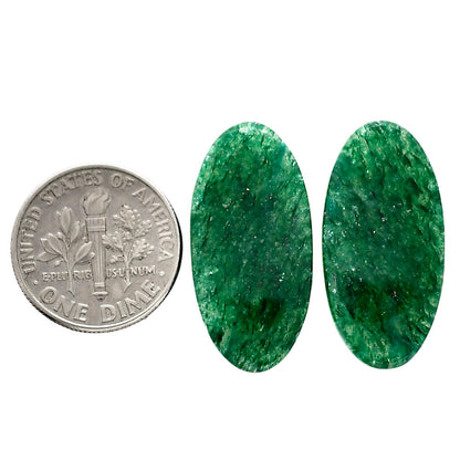 Green Aventurine Pair 12.9x26.1x4 mm Oval Shape Polished Gemstone LS76-04782