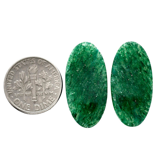 Green Aventurine Pair 12.9x26.1x4 mm Oval Shape Polished Gemstone LS76-04782