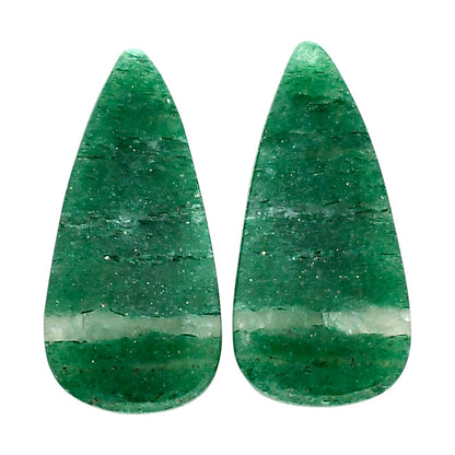 Green Aventurine Pair 12.8x26.25x4 mm Pear Shape Polished Gemstone LS76-04786