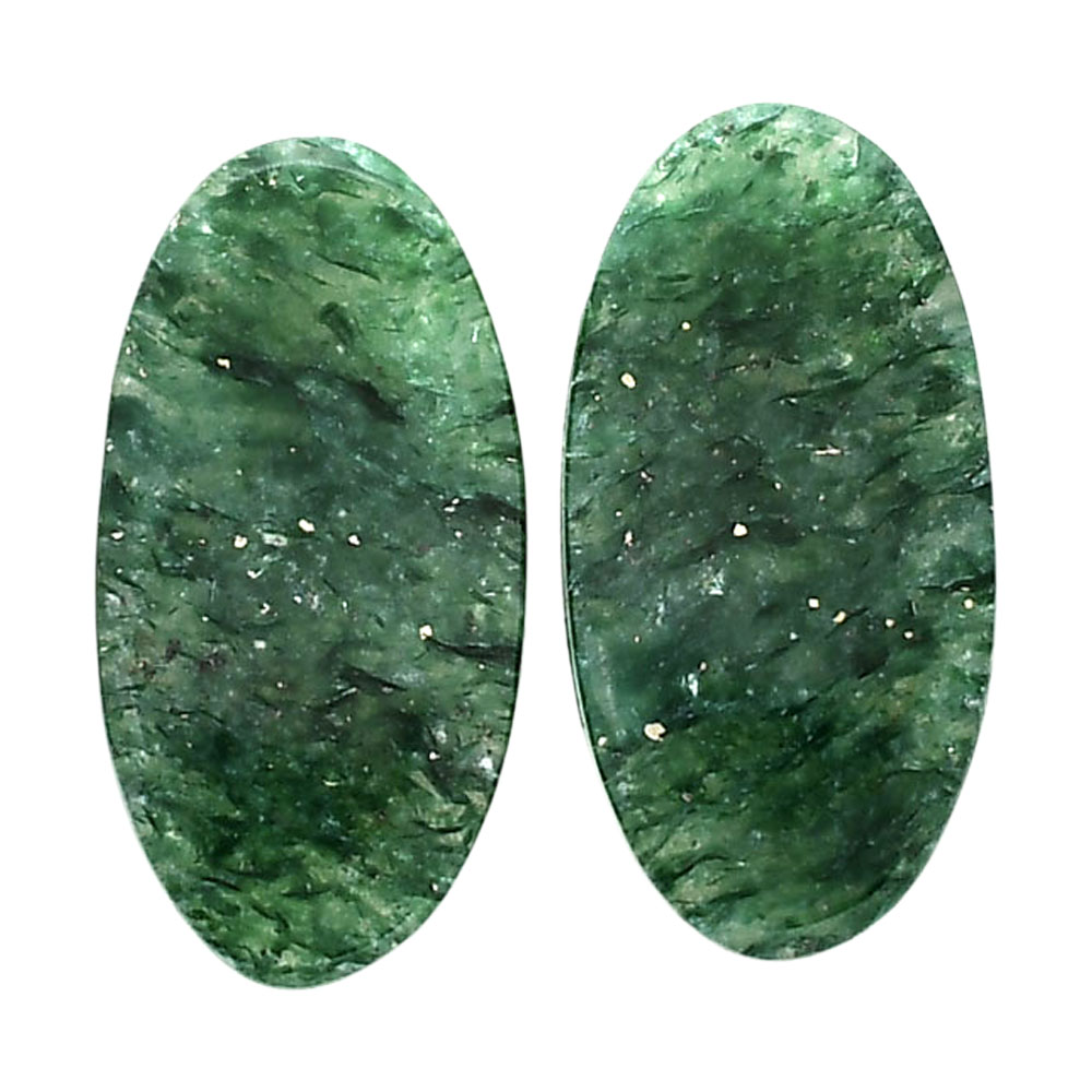 Green Aventurine Pair 12.1x23.9x4 mm Oval Shape Polished Gemstone LS76-04787