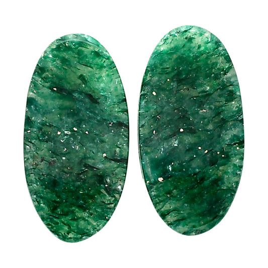 Green Aventurine Pair 12.1x23.9x4 mm Oval Shape Polished Gemstone LS76-04787