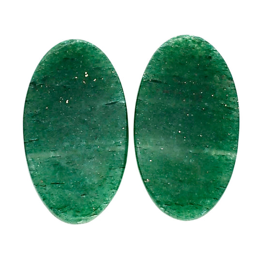 Green Aventurine Pair 13.25x23.3x4 mm Oval Shape Polished Gemstone LS76-04788