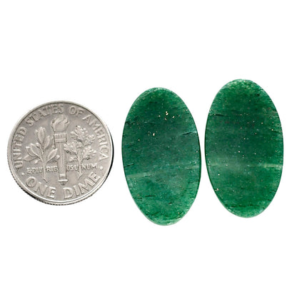 Green Aventurine Pair 13.25x23.3x4 mm Oval Shape Polished Gemstone LS76-04788