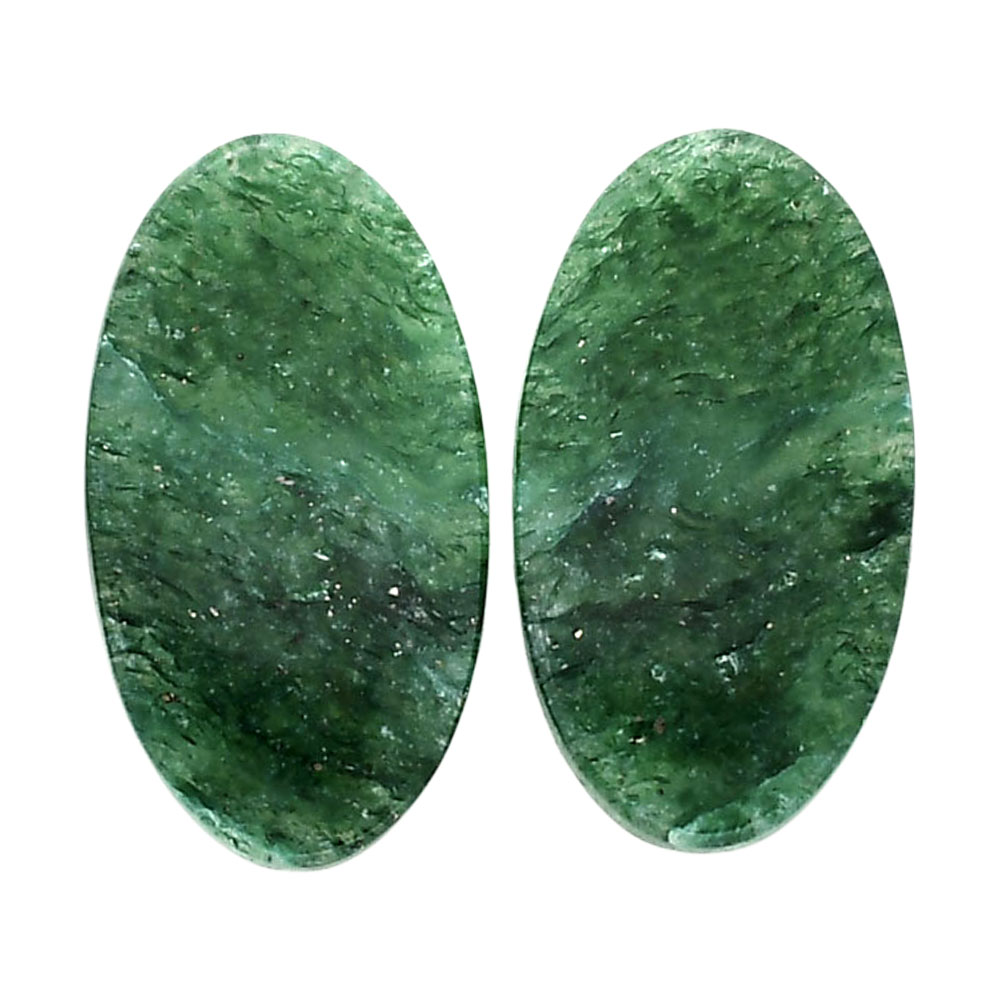 Green Aventurine Pair 13.1x23.8x4 mm Oval Shape Polished Gemstone LS76-04789