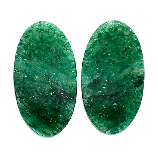 Green Aventurine Pair 13.1x23.8x4 mm Oval Shape Polished Gemstone LS76-04789