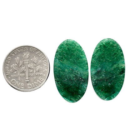 Green Aventurine Pair 13.1x23.8x4 mm Oval Shape Polished Gemstone LS76-04789