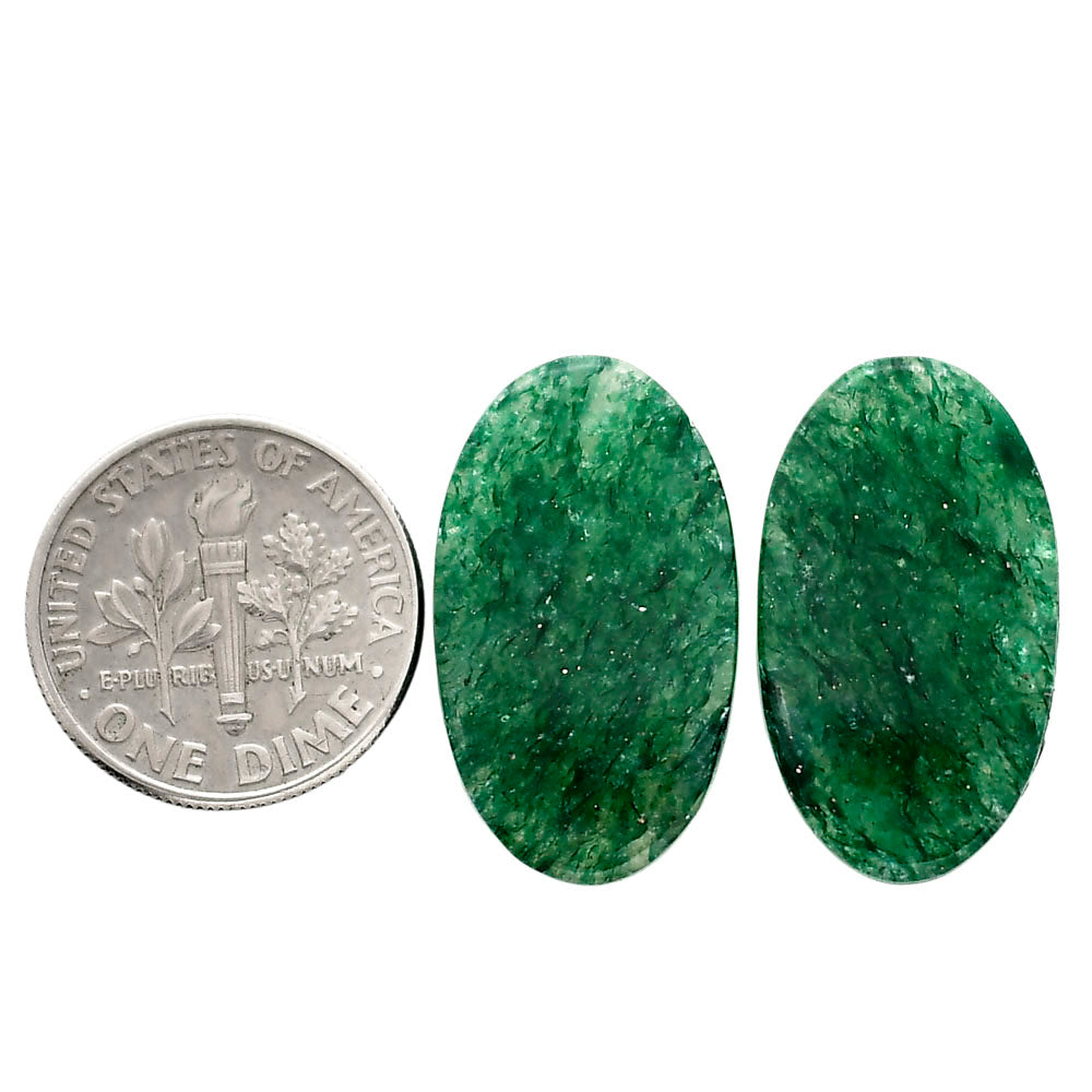 Green Aventurine Pair 13.6x23.7x4 mm Oval Shape Polished Gemstone LS76-04794