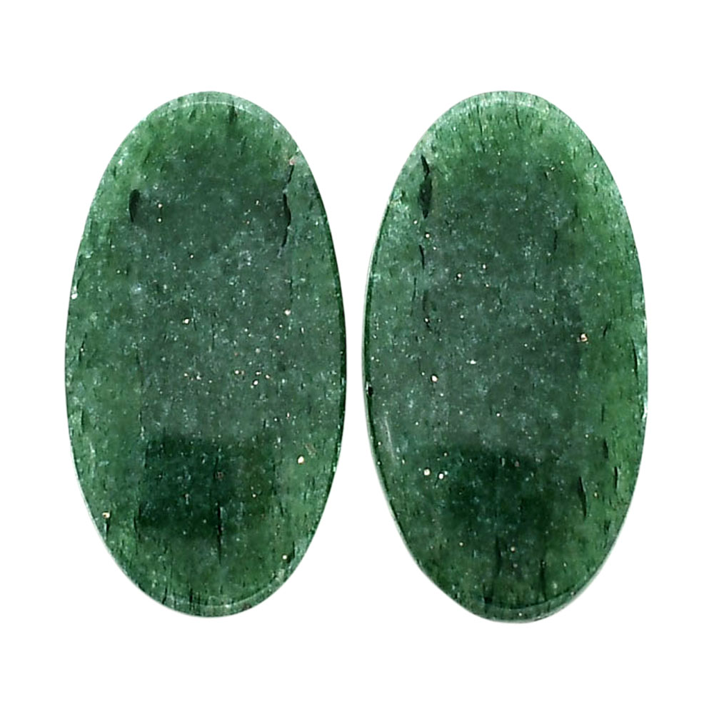Green Aventurine Pair 13.9x25.8x4 mm Oval Shape Polished Gemstone LS76-04795
