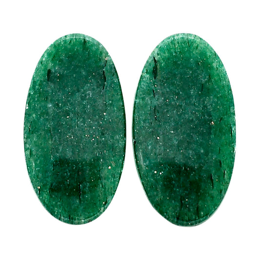 Green Aventurine Pair 13.9x25.8x4 mm Oval Shape Polished Gemstone LS76-04795