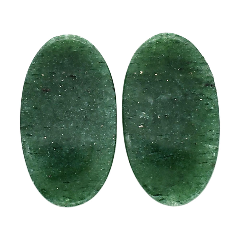 Green Aventurine Pair 13.6x24.2x4 mm Oval Shape Polished Gemstone LS76-04796