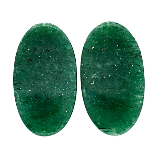 Green Aventurine Pair 13.6x24.2x4 mm Oval Shape Polished Gemstone LS76-04796