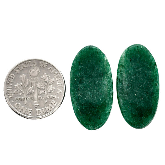 Green Aventurine Pair 12.5x24.5x4.5 mm Oval Shape Polished Gemstone LS76-04797