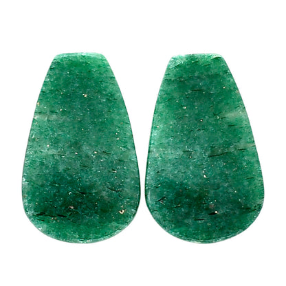 Green Aventurine Pair 14.5x23.2x4 mm Fancy Shape Polished Gemstone LS76-04799