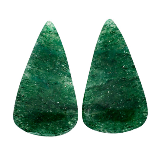 Green Aventurine Pair 15.6x27.5x4 mm Pear Shape Polished Gemstone LS76-04801