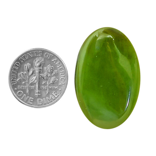 Nephrite Jade 18.8x30.6x5.5 mm Oval Shape Polished Gemstone LS76-05931