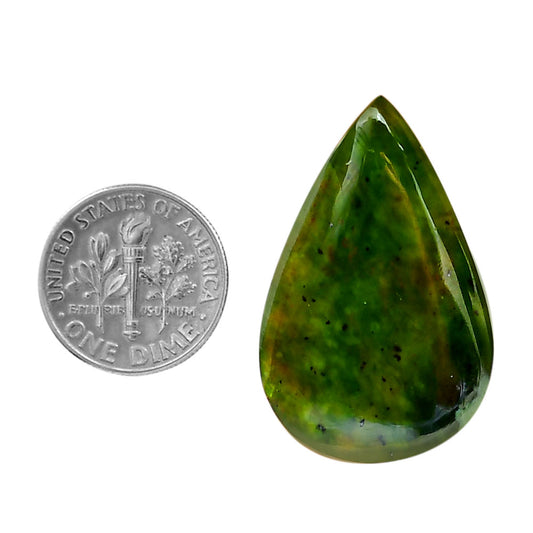 Nephrite Jade 20.6x32.4x4.7 mm Pear Shape Polished Gemstone LS76-05932