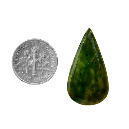 Nephrite Jade 16.3x29.5x5 mm Pear Shape Polished Gemstone LS76-05934